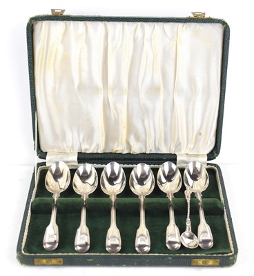 Lot 384 - A set of six Victorian silver large teaspoons,...