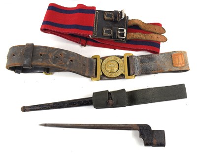 Lot 26 - A WWI era British Army leather belt with Dieu...