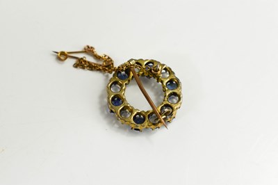 Lot 9 - A Victorian sapphire and moonstone brooch of...
