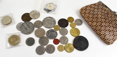 Lot 314 - A vintage purse containing various coins, to...