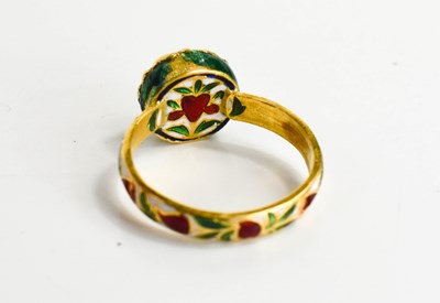 Lot 39 - A diamond, gold and polychrome enamel ring, in...