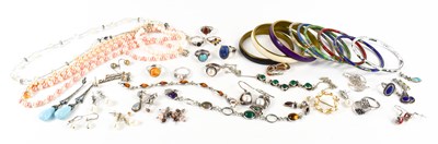 Lot 245 - A group of jewellery to include silver rings...