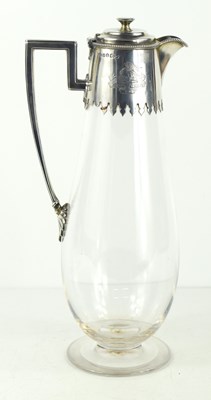 Lot 397 - A Victorian glass and silver claret jug,...