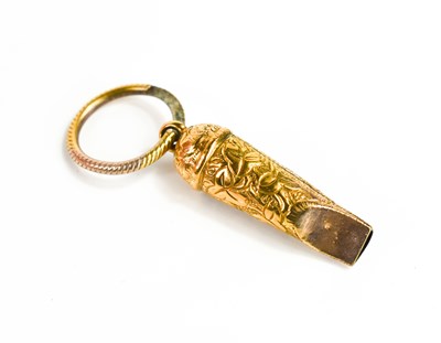 Lot 35 - A small gold whistle, unmarked but testing as...
