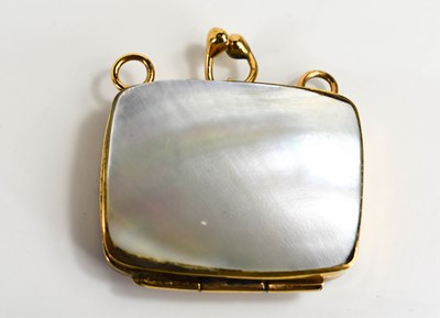Lot 25 - A gold and mother of pearl miniature purse /...