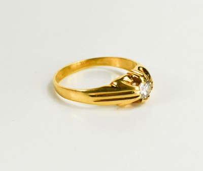 Lot 14 - An 18ct gold and diamond ring, size R, the...