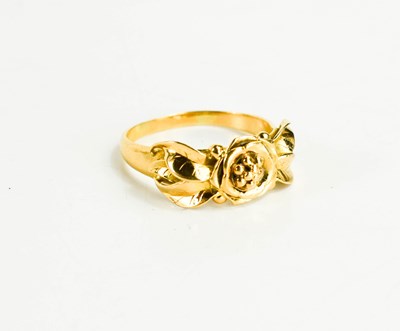 Lot 60 - A Georg Jensen 18ct gold ring intricately...
