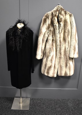 Lot 472 - An Olsen faux fur coat, in tones of mushroom...