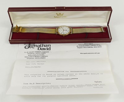 Lot 268 - A 9ct gold cased Marvin gentleman's wristwatch,...