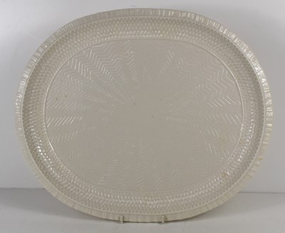 Lot 285 - A large Belleek oval dish / platter, embossed...