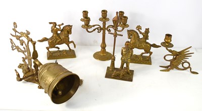 Lot 190 - A group of brassware to include a British...