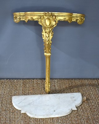 Lot 551 - A 19th century giltwood console table, with...