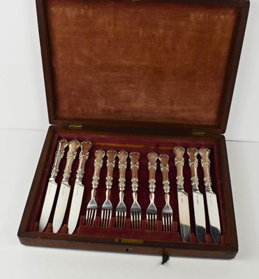 Lot 348 - A 19th century set of silver handled knives...