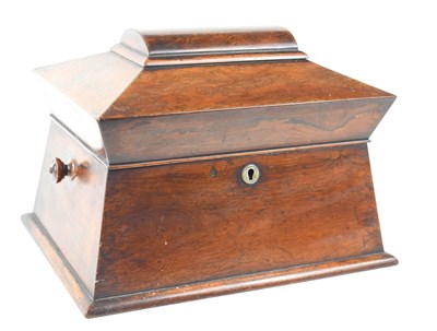 Lot 102 - A 19th century rosewood work box, of...