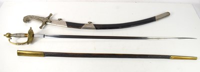 Lot 27 - An Ottoman sabre and scabbard together with a...