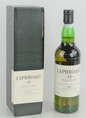 Lot 366 - A bottle of Laphroaig 15 year old single malt...