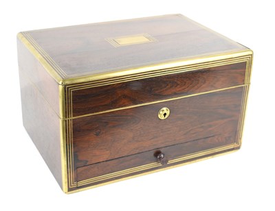 Lot 111 - A 19th century rosewood vanity case, the...