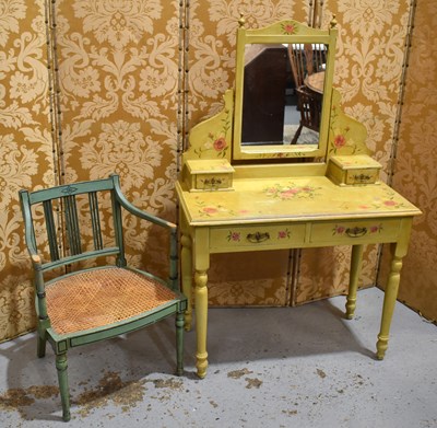 Lot 527 - An antique painted pine dressing table, with...