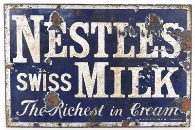 Lot 194 - A vintage Nestle's Swiss Milk enamel sign by...