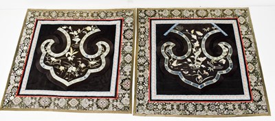 Lot 322 - A pair of antique Chinese clothing panels,...