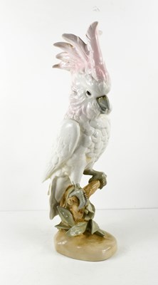 Lot 316 - A Czechoslovakian Royal Dux porcelain cockatoo...