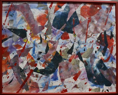 Lot 323 - Winfried Berg (20th century): Abstract oil on...