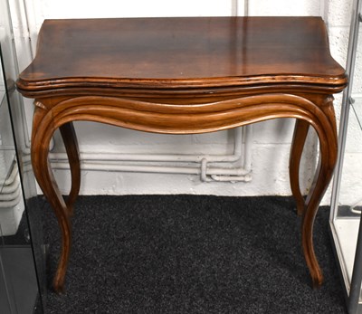 Lot 508 - A 19th century mahogany card table, with green...