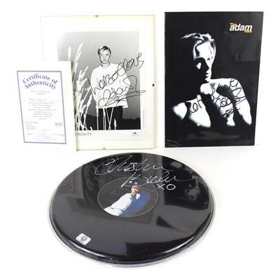 Lot 222 - A Justin Bieber signed 12" drum head with...