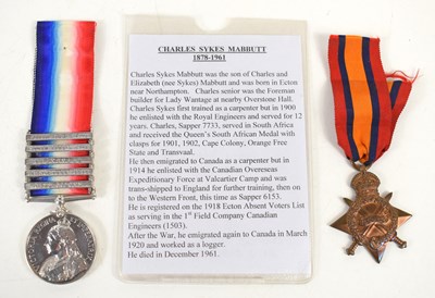 Lot 86 - A group of two medals awarded to Charles Sykes...