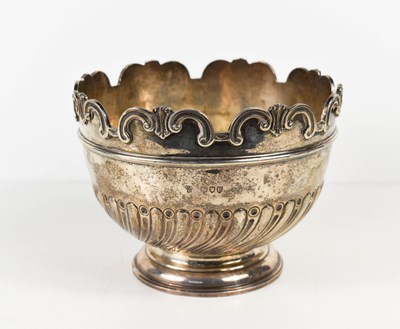 Lot 357 - A silver pedestal bowl, with shaped rim,...