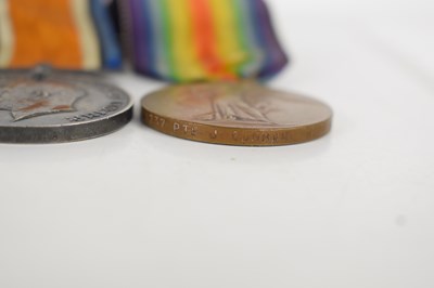 Lot 16 - A group of two WWI medals awarded to PTE J....