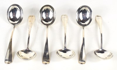 Lot 356 - A set of six silver ladles, hallmarked for...