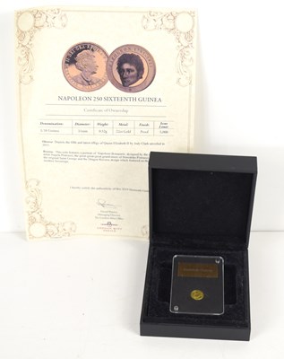 Lot 98 - A 22ct gold 1/16 Guinea commemorating Napoleon,...