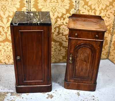 Lot 517 - Two Victorian bedside cabinets, one mahogany...