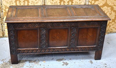 Lot 541 - A late 17th / early 18th century oak coffer,...