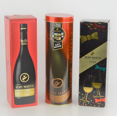 Lot 356 - Three bottles of Remy Martin fine champagne...