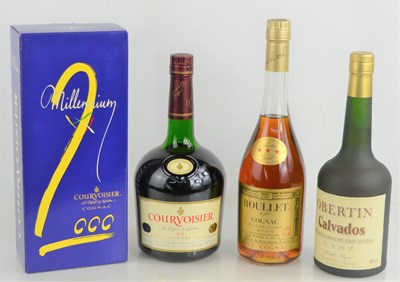 Lot 370 - Four bottles of brandy to include Roullet,...