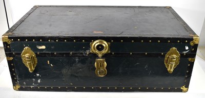 Lot 290 - A 1930s "Vacationer" metal clad travel trunk,...