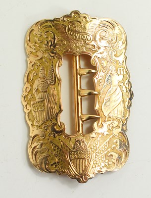 Lot 9 - A US Civil War gold sash buckle, tested to at...