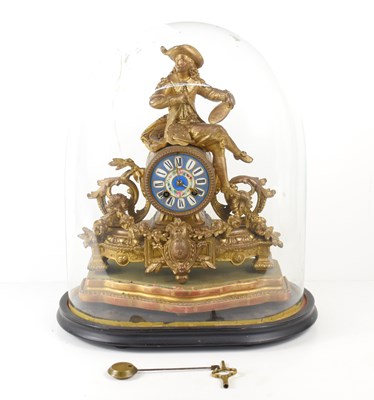 Lot 448 - A 19th century French gilt metal mantle clock...