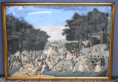 Lot 195 - A 19th century French watercolour "Fete...