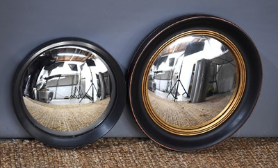 Lot 174 - Two Regency style convex circular wall mirrors,...