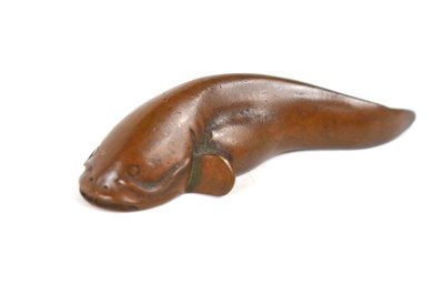 Lot 226 - A small Japanese bronze model of a catfish,...