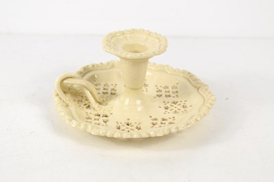 Lot 163 - A late 18th century Leeds creamware chamber...