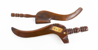 Lot 39 - Two 19th century goose wing knitting sheaths,...