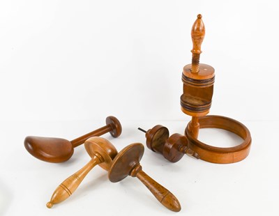 Lot 64 - A group of 19th century treen sewing tools, to...