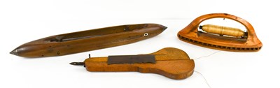 Lot 70 - Three 19th century loom tools, to include a...