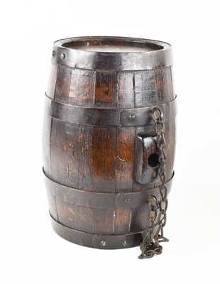 Lot 71 - A 19th century coopered barrel, with iron...