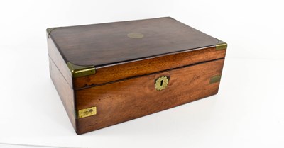 Lot 77 - A 19th century rosewood and brass inlaid work...