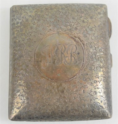 Lot 263 - A silver machine engraved cigarette case of...